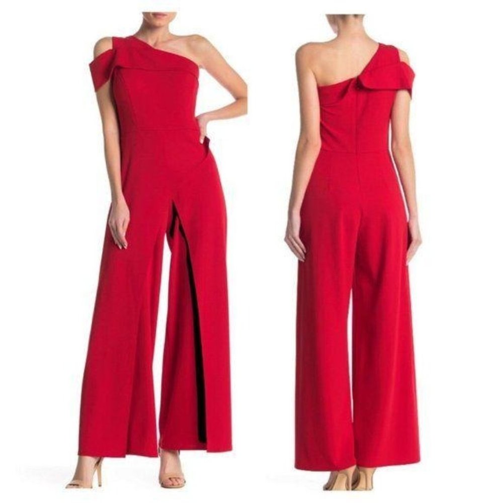 MARINA One Cold Shoulder Popover Pants Jumpsuit